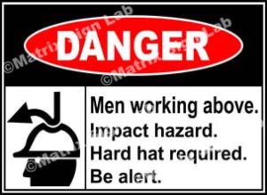 Men Working Above Impact Hazard Sign