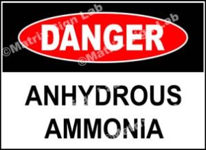 Anhydrous Ammonia Sign
