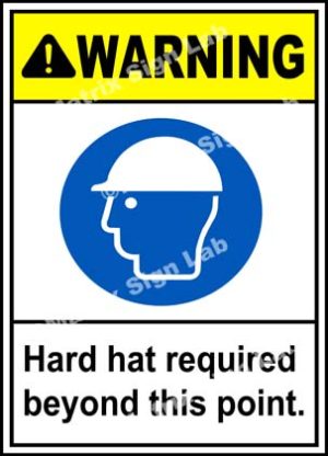 Hard Hat Required Beyond This Point Sign - MSL19426