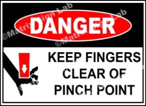 Keep Fingers Clear Of Pinch Point Sign