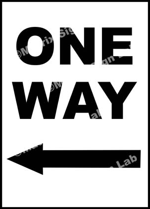 Left One Way Sign