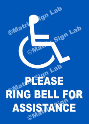 Please Ring Bell For Assistance Sign