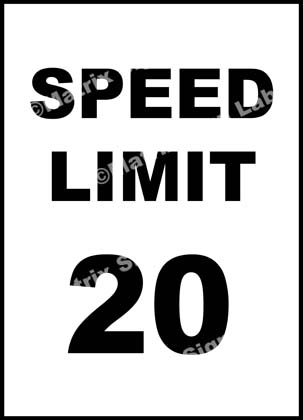 Speed Limit 20 KMPH Sign