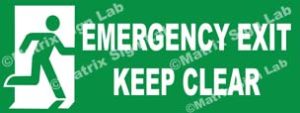 Emergency Exit Keep Clear Sign