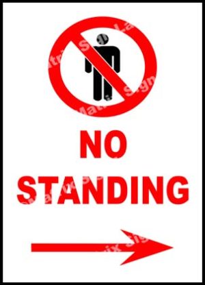No Standing Right Sign