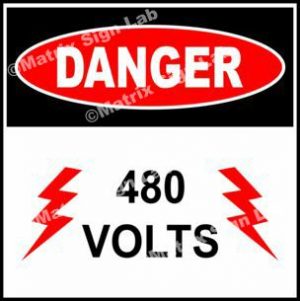 480 Volts Sign